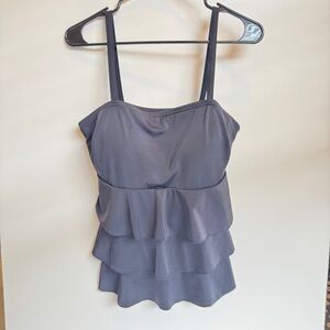 Cacique Swim Ruffled Tankini Top